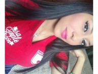 Hincha - Tribunera - Chica - Fanatica de la Barra: La Guardia Albi Roja Sur • Club: Independiente Santa Fe