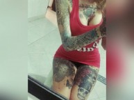 Hincha - Tribunera - Chica - Fanatica de la Barra: Rexixtenxia Norte • Club: Independiente Medellín