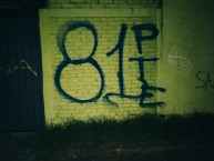 Mural - Graffiti - Pintada - "LA BANDA DEL MORELIA ~ LA FAMOSA BANDA DEL PONIENTE" Mural de la Barra: Locura 81 &bull; Club: Monarcas Morelia