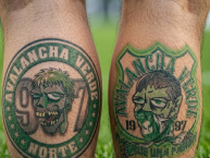 Tattoo - Tatuaje - tatuagem - "A.V.N" Tatuaje de la Barra: Frente Radical Verdiblanco &bull; Club: Deportivo Cali &bull; País: Colombia