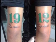 Tattoo - Tatuaje - tatuagem - Tatuaje de la Barra: Frente Radical Verdiblanco • Club: Deportivo Cali