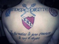 Tattoo - Tatuaje - tatuagem - Tatuaje de la Barra: La Barra del Rojo • Club: Independiente