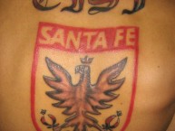 Tattoo - Tatuaje - tatuagem - Tatuaje de la Barra: La Guardia Albi Roja Sur • Club: Independiente Santa Fe