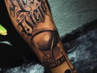 Tattoo - Tatuaje - tatuagem - "El regalo de mi viejo." Tatuaje de la Barra: La Guardia Albi Roja Sur &bull; Club: Independiente Santa Fe &bull; País: Colombia