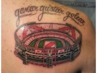 Tattoo - Tatuaje - tatuagem - "Monumental de Nuñes" Tatuaje de la Barra: Los Borrachos del Tablón • Club: River Plate