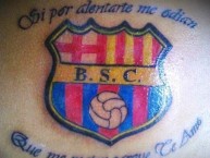 Tattoo - Tatuaje - tatuagem - Tatuaje de la Barra: Sur Oscura • Club: Barcelona Sporting Club