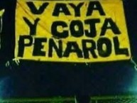 Trapo - Bandeira - Faixa - Telón - "VAYA Y COJA PEÑAROL" Trapo de la Barra: Barra Amsterdam &bull; Club: Peñarol