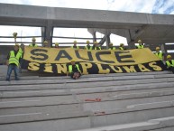 Trapo - Bandeira - Faixa - Telón - "SAUCE SIN PLUMAS" Trapo de la Barra: Barra Amsterdam &bull; Club: Peñarol &bull; País: Uruguay