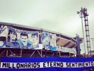 Trapo - Bandeira - Faixa - Telón - "Eterno Sentimiento" Trapo de la Barra: Blue Rain • Club: Millonarios