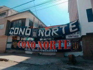 Trapo - Bandeira - Faixa - Telón - "CONO AL NORTE FILIAL CVZCO  - ALIANZA LIMA" Trapo de la Barra: Comando SVR &bull; Club: Alianza Lima &bull; País: Peru