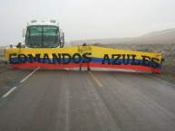 Trapo - Bandeira - Faixa - Telón - Trapo de la Barra: Comandos Azules • Club: Millonarios • País: Colombia