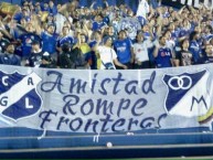 Trapo - Bandeira - Faixa - Telón - Trapo de la Barra: Comandos Azules • Club: Millonarios