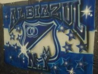 Trapo - Bandeira - Faixa - Telón - Trapo de la Barra: Comandos Azules • Club: Millonarios