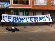 Trapo - Bandeira - Faixa - Telón - Trapo de la Barra: Comandos Azules • Club: Millonarios