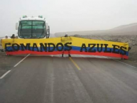 Trapo - Bandeira - Faixa - Telón - "Vamos a todos la2" Trapo de la Barra: Comandos Azules • Club: Millonarios