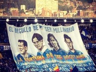 Trapo - Bandeira - Faixa - Telón - Trapo de la Barra: Comandos Azules • Club: Millonarios