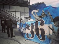 Trapo - Bandeira - Faixa - Telón - Trapo de la Barra: Comandos Azules • Club: Millonarios • País: Colombia