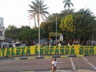 Trapo - Bandeira - Faixa - Telón - Trapo de la Barra: Fortaleza Leoparda Sur • Club: Atlético Bucaramanga