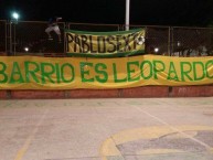 Trapo - Bandeira - Faixa - Telón - "MI BARRIO ES LEOPARDO" Trapo de la Barra: Fortaleza Leoparda Sur • Club: Atlético Bucaramanga • País: Colombia