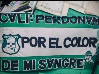 Trapo - Bandeira - Faixa - Telón - Trapo de la Barra: Frente Radical Verdiblanco • Club: Deportivo Cali