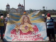 Trapo - Bandeira - Faixa - Telón - Trapo de la Barra: Frente Rojiblanco Sur • Club: Junior de Barranquilla