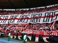 Trapo - Bandeira - Faixa - Telón - "HASTA QUE NOS DIGA BASTA" Trapo de la Barra: Frente Rojiblanco Sur • Club: Junior de Barranquilla