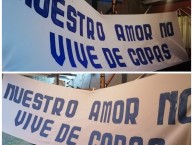 Trapo - Bandeira - Faixa - Telón - "Nuestro Amor No Vive De Copas... FA #1" Trapo de la Barra: Fuerza Azul • Club: Cartaginés