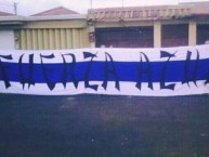 Trapo - Bandeira - Faixa - Telón - "Trapo oficial de la fuerza A" Trapo de la Barra: Fuerza Azul • Club: Cartaginés • País: Costa Rica