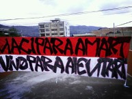 Trapo - Bandeira - Faixa - Telón - "Nací para amarte, vivo para alentarte" Trapo de la Barra: Furia Roja • Club: Técnico Universitario • País: Ecuador