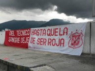 Trapo - Bandeira - Faixa - Telón - "Del Técnico hasta que la sangre deje de ser roja" Trapo de la Barra: Furia Roja • Club: Técnico Universitario