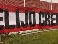 Trapo - Bandeira - Faixa - Telón - "ELIJO CREER" Trapo de la Barra: Furia Roja • Club: Técnico Universitario • País: Ecuador