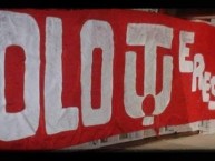 Trapo - Bandeira - Faixa - Telón - "SOLO TU ERES AMBATO" Trapo de la Barra: Furia Roja &bull; Club: Técnico Universitario