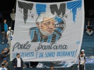 Trapo - Bandeira - Faixa - Telón - "TIMT - Torcida Máfia Tricolor homenagem a Paulo Santana, Ser Gremista é um Sonho Delirante" Trapo de la Barra: Geral do Grêmio • Club: Grêmio • País: Brasil