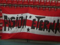 Trapo - Bandeira - Faixa - Telón - "Pasión eterna" Trapo de la Barra: Infierno Akademico • Club: Estudiantes de Mérida