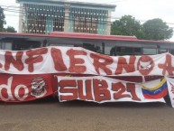 Trapo - Bandeira - Faixa - Telón - "Viaje a puerto ordaz final de la liga futve 2019 30/06/2019" Trapo de la Barra: Infierno Akademico • Club: Estudiantes de Mérida