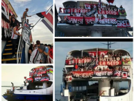 Trapo - Bandeira - Faixa - Telón - "La 12 rumbo a Jicaral con varias peñas presentes" Trapo de la Barra: La 12 • Club: Alajuelense