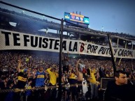 Trapo - Bandeira - Faixa - Telón - "Te fuiste a la B por puto y cagon" Trapo de la Barra: La 12 • Club: Boca Juniors