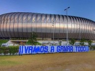 Trapo - Bandeira - Faixa - Telón - "Trapo en apoyo a que el equipo completara el triplete de trofeos" Trapo de la Barra: La Adicción • Club: Monterrey