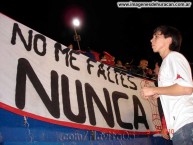 Trapo - Bandeira - Faixa - Telón - "No me faltes nunca" Trapo de la Barra: La Banda de la Quema • Club: Huracán