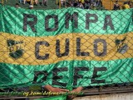 Trapo - Bandeira - Faixa - Telón - "Rompa culo defe" Trapo de la Barra: La Banda de Varela • Club: Defensa y Justicia