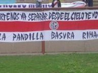 Trapo - Bandeira - Faixa - Telón - "TRAPO LA PANDILLA BASVRA RIMAC" Trapo de la Barra: La Banda del Basurero • Club: Deportivo Municipal • País: Peru