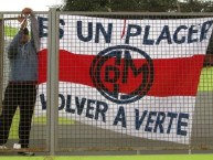 Trapo - Bandeira - Faixa - Telón - "Es un placer volver a verte" Trapo de la Barra: La Banda del Basurero • Club: Deportivo Municipal