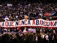 Trapo - Bandeira - Faixa - Telón - "la que nunca abandona" Trapo de la Barra: La Banda del Parque • Club: Nacional