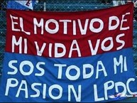 Trapo - Bandeira - Faixa - Telón - "El motivo de mi vida vos sos toda mi pasion" Trapo de la Barra: La Banda del Parque • Club: Nacional