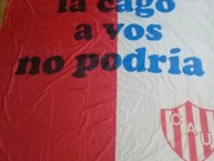 Trapo - Bandeira - Faixa - Telón - "A MI MUJER LA CAGO, A VOS NO PODRÃA" Trapo de la Barra: La Barra de la Bomba • Club: Unión de Santa Fe