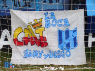 Trapo - Bandeira - Faixa - Telón - "Cali y telmo" Trapo de la Barra: La Barra de San Telmo &bull; Club: San Telmo &bull; País: Argentina