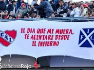 Trapo - Bandeira - Faixa - Telón - "El dia que me muera te alentare desde el infierno" Trapo de la Barra: La Barra del Rojo • Club: Independiente