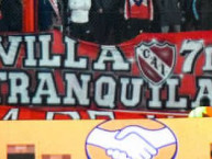 Trapo - Bandeira - Faixa - Telón - "Villa trankila" Trapo de la Barra: La Barra del Rojo &bull; Club: Independiente &bull; País: Argentina