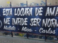 Trapo - Bandeira - Faixa - Telón - "esta locura de amarte me impide ser normal" Trapo de la Barra: La Fiel • Club: Talleres