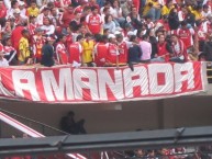 Trapo - Bandeira - Faixa - Telón - Trapo de la Barra: La Guardia Albi Roja Sur • Club: Independiente Santa Fe